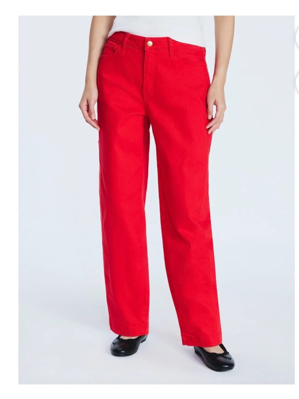 Women's Red Boyfriend Jeans — Relaxed High-Rise Fit